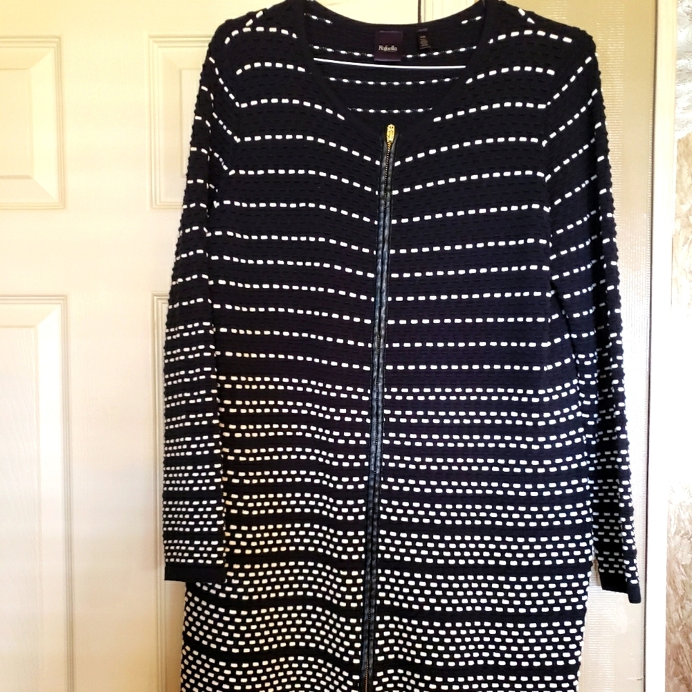 Rafaella Black And White Textured Jacket.